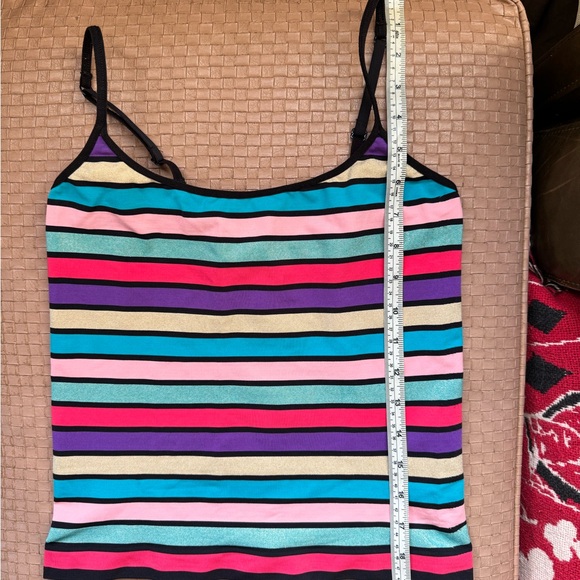 Body by Victoria secret glitter striped layer cami tank top vintage large nwot - Picture 9 of 13